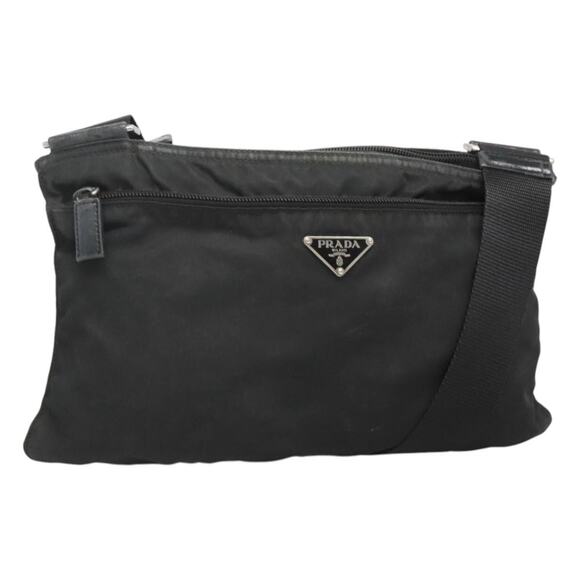 PRADA Shoulder Bag Nylon Black Silver - Picture 1 of 13